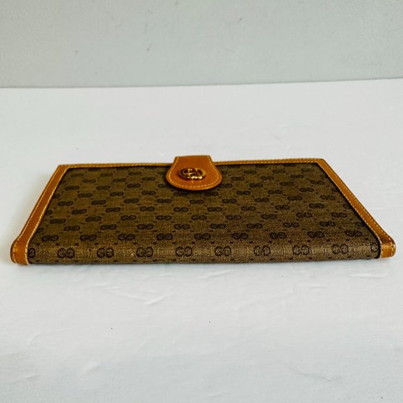 AUTH GUCCI MICRO GG LEATHER AND CANVAS LONG WALLET MADE IN ITALY 035.922.0294 - Picture 6 of 15